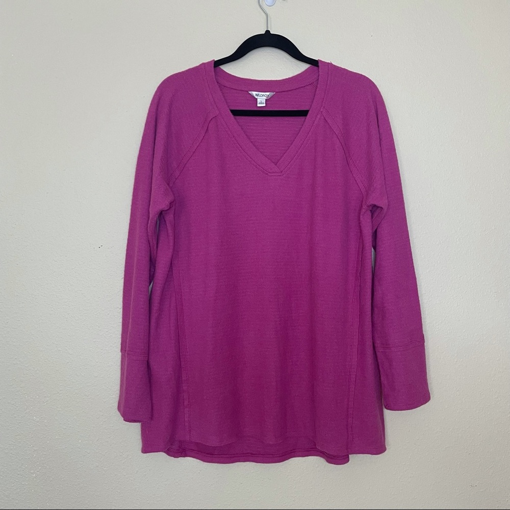 Wildfox Haley Waffle Elderberry Top